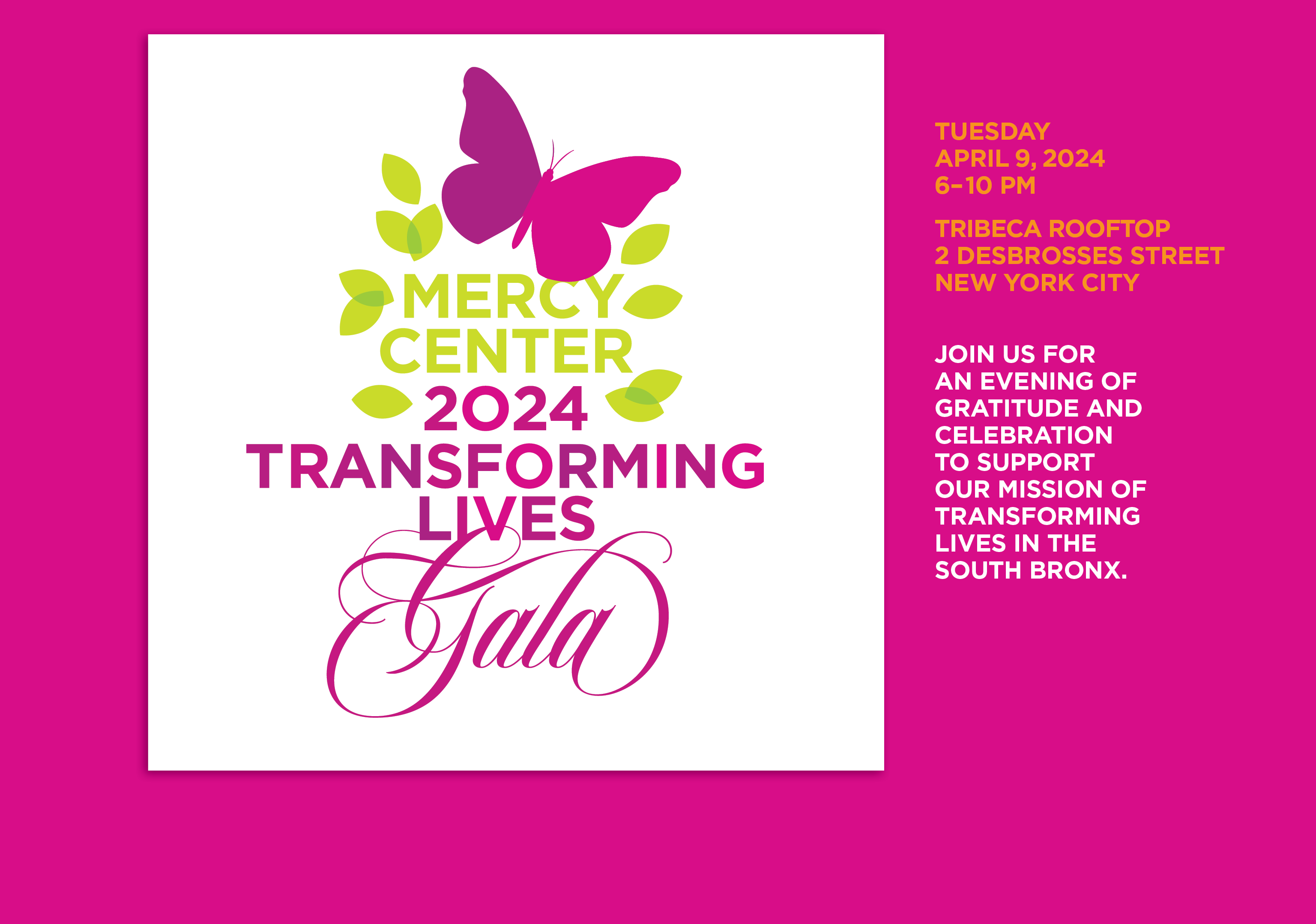 Flyer for 2024 Transforming Lives Gala