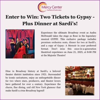 Win big on Broadway! Enter to win two premium tickets to GYPSY starring Audra McDonald, plus dinner for two at Sardi’s and a copy of Gypsy: A Memoir. Don’t miss out on this once-in-a-lifetime experience.

Get your raffle tickets and join us at the 2025 Transforming Lives Gala by visiting the linktree in our bio.
