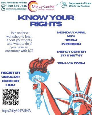 Join us for a workshop to learn about your rights and what to do if you have an encounter with ICE.
🔗 Sign up via the Linktree in our bio!

Acompáñenos en un taller para aprender sobre sus derechos y qué hacer si tiene un encuentro con ICE.
🔗 Regístrese usando el Linktree en nuestra bio.

Rejoignez-nous pour un atelier pour en savoir plus sur vos droits et ce qu'il faut faire si vous avez une rencontre avec la police de l'immigration (ICE).
🔗 Inscrivez-vous via le Linktree dans notre bio !